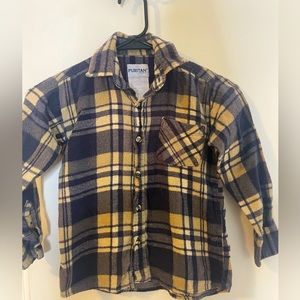 Small boys puritan button up flannel shirt